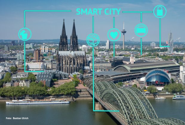 Köln Drohnenansicht Smart City